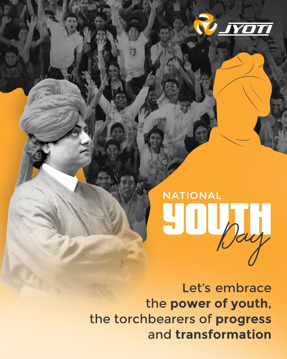 JyotiHuron's tweet photo. On National Youth Day, we honor the strength, passion, and creativity of the young minds who are shaping the world around us.
#NationalYouthDay #PowerOfYouth #YouthForChange #InspireTheFuture #InnovateWithYouth #YouthLeadership #ShapingTomorrow #EnergyForProgress #JyotiCNC https://t.co/ZTDWIClSim