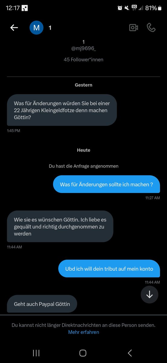 🥱🥱🥱🥱Bei tribut keine Antwort mehr. Block Empfehlung