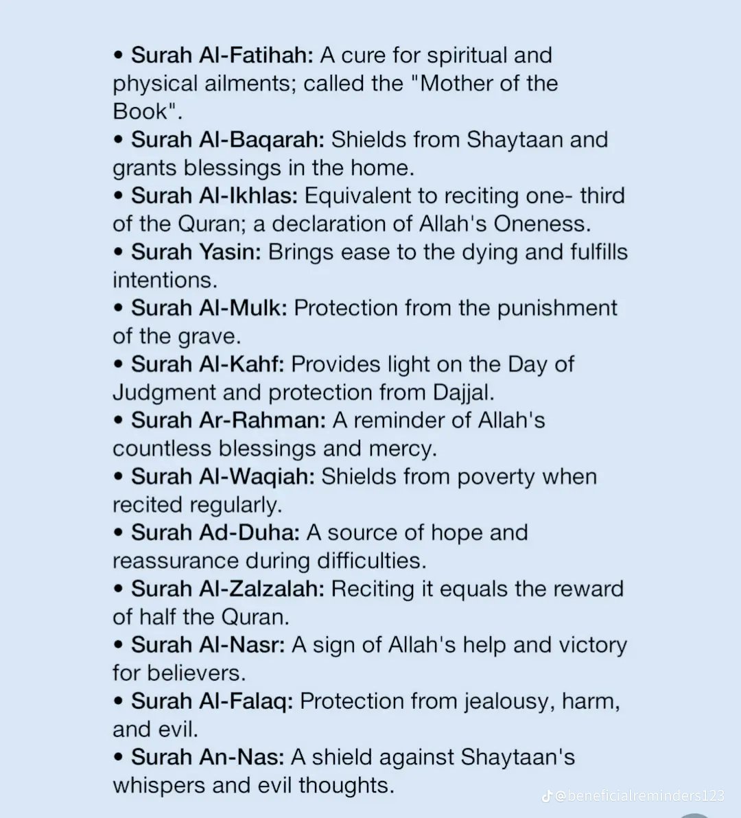 See the significance of these beautiful Surahs...