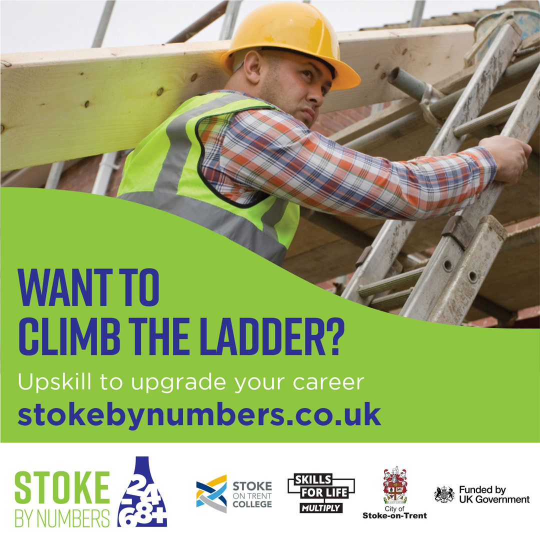 Climb the ladder in 2025... 🪜

If you’re aged 19 and over you can access FREE numeracy courses!

Learn about managing money, help children with homework, progress into further learning or improve your career prospects.

➡️ stokebynumbers.co.uk