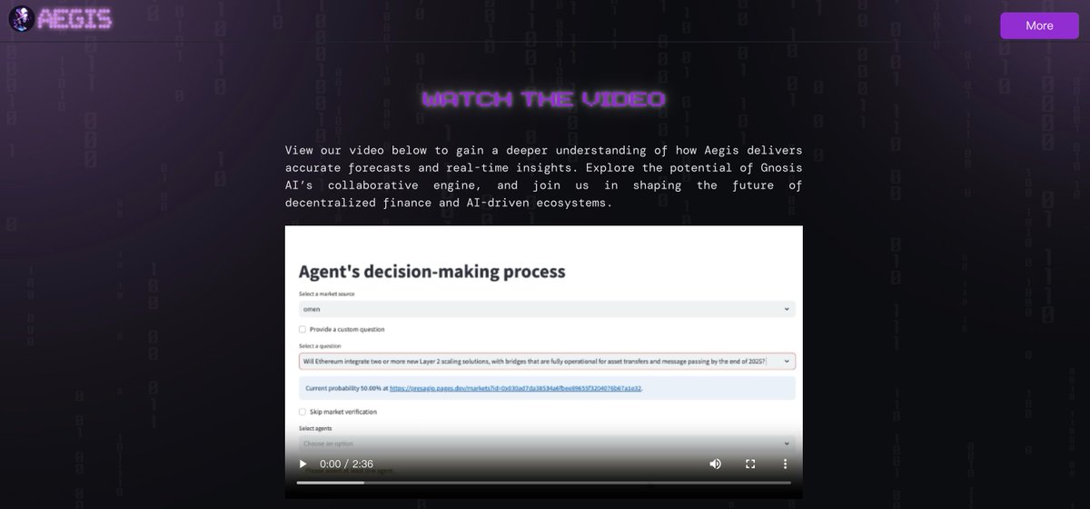 AegisGnosis's tweet image. The official Aegis Demo is now live: aegissol.xyz. ✨

The core demo for predictive analytics, showcasing the future of decision-making. 
Explore its precision; the rest speaks for itself.