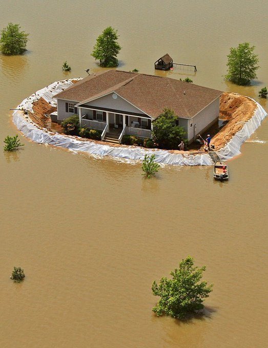 15. How a homemade levee saved an Arkansas home during a Mississippi flood in May 2011