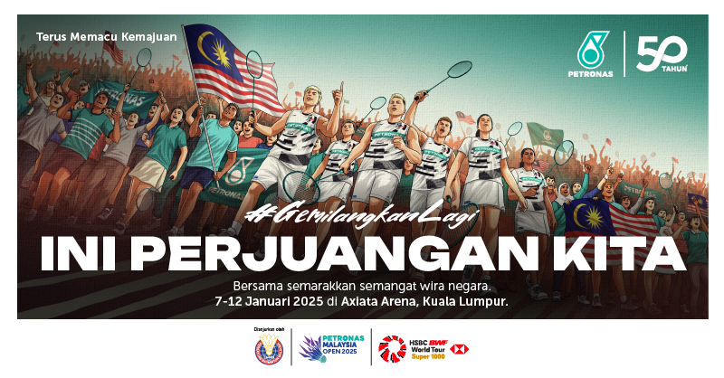 Petronas's tweet photo. Sokong wira badminton kita di PETRONAS Malaysia Open 2025, 7-12 Jan!

#GemilangkanLagi https://t.co/JPFHHQdUJP