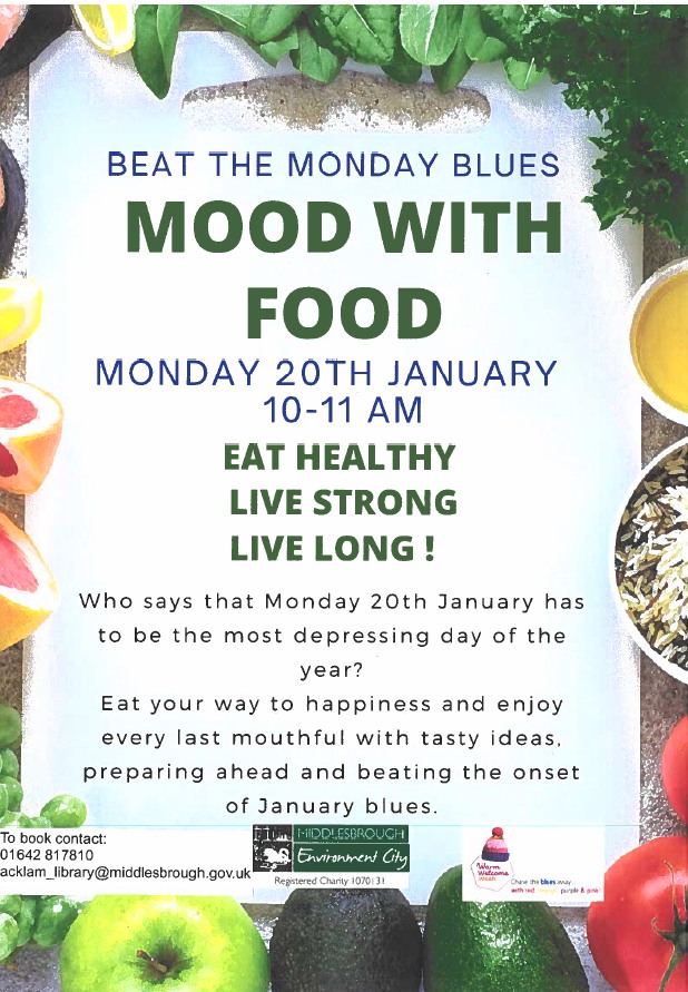 Middlesbrough Environment City (@menvcity) on Twitter photo Don't forget that on Monday 20th January, 10am til 11am, Samia will be at Acklam Library helping to beat the Monday blues with a healthy cooking workshop! These are always popular, so book your place by calling 01642 817810 or emailing acklam_library@middlesbrough.gov.uk! Don't forget that on Monday 20th January, 10am til 11am, Samia will be at Acklam Library helping to beat the Monday blues with a healthy cooking workshop! These are always popular, so book your place by calling 01642 817810 or emailing acklam_library@middlesbrough.gov.uk!