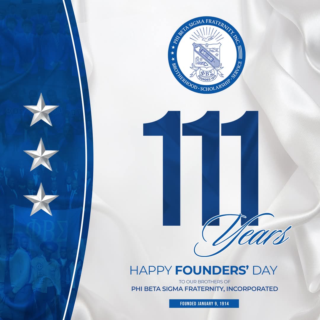 LM_ECUZetas's tweet photo. Happy Founders’ Day to our brothers, the distinguished men of Phi Beta Sigma Fraternity, Incorporated! Congratulations on 111 years of excellence and the meaningful “GOOD TROUBLE”.

#PhiBetaSigmaCelebrates111 #PhiBetaSigma #SigmaFoundersDay https://t.co/ZclKO6AvjS