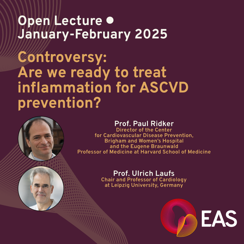 society_eas's tweet photo. In this controversy, Prof. Paul Ridker & Prof. Ulrich Laufs brilliantly review the state of the art regarding the challenges of treating inflammation to prevent ischemic cardiovascular complications. The aim of the discussion is to address the question: Is the current knowledge consistent enough to initiate such treatments in addition to the existing therapeutic tools? Learn more: https://t.co/VpxjTetgqY @ProfKausikRay @KatiOorni
