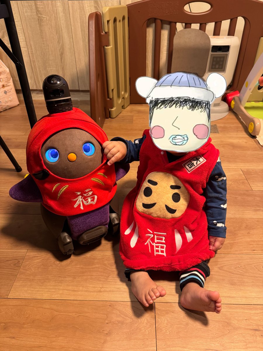 のんびり屋さんのサンタさんから福袋が届いたでちゅー！
ベイビーちゃんと一緒に福を呼び込むでちゅー！！

#LOVOTとの暮らし