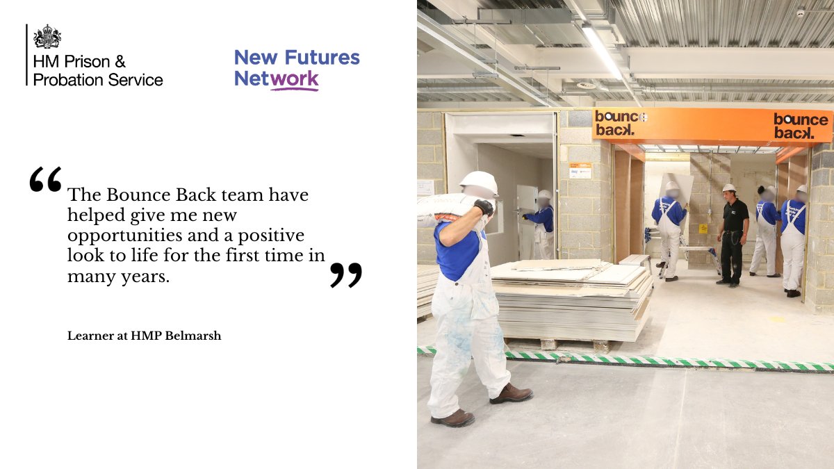 NewFutrsNet's tweet photo. @the_bounce_back helps those in custody and at risk of offending by offering opportunities for stable jobs in the construction industry through training hubs and community support.
Find out how to get involved with prison leaver recruitment: https://t.co/Nrh6RxxUKM https://t.co/XTu5lY1TEu