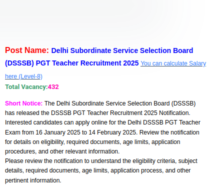 sjobselection's tweet photo. Most aspiring Delhi Govt Job out
Bumper Delhi Govt DSSSB PGT Teacher Vacancy 2024.
Apply Now
#FatehAt99
#SI_भर्ती_2021_रद्द_करो 
#DSSSB
#govtjob 
#SarkariResult 
https://t.co/VjIyB8z1dE https://t.co/rKXtL9jt8W