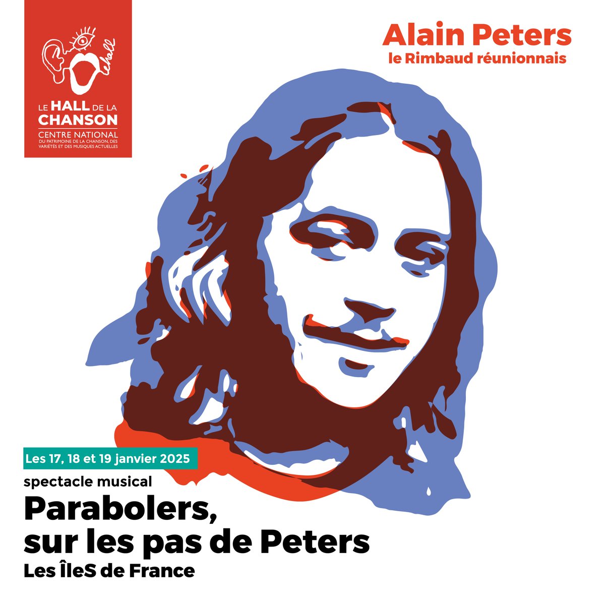 Rdv les 17, 18 et 19 janvier au Centre national du patrimoine de la chanson française et francophone, pour voir  le #spectacle musical  #outremer qui met en lumière l’œuvre d'Alain Peter.
Plus d'info et réservations : lehalldelachanson.com/agenda/parabol…
#domtom #culture #patrimoine #chanson