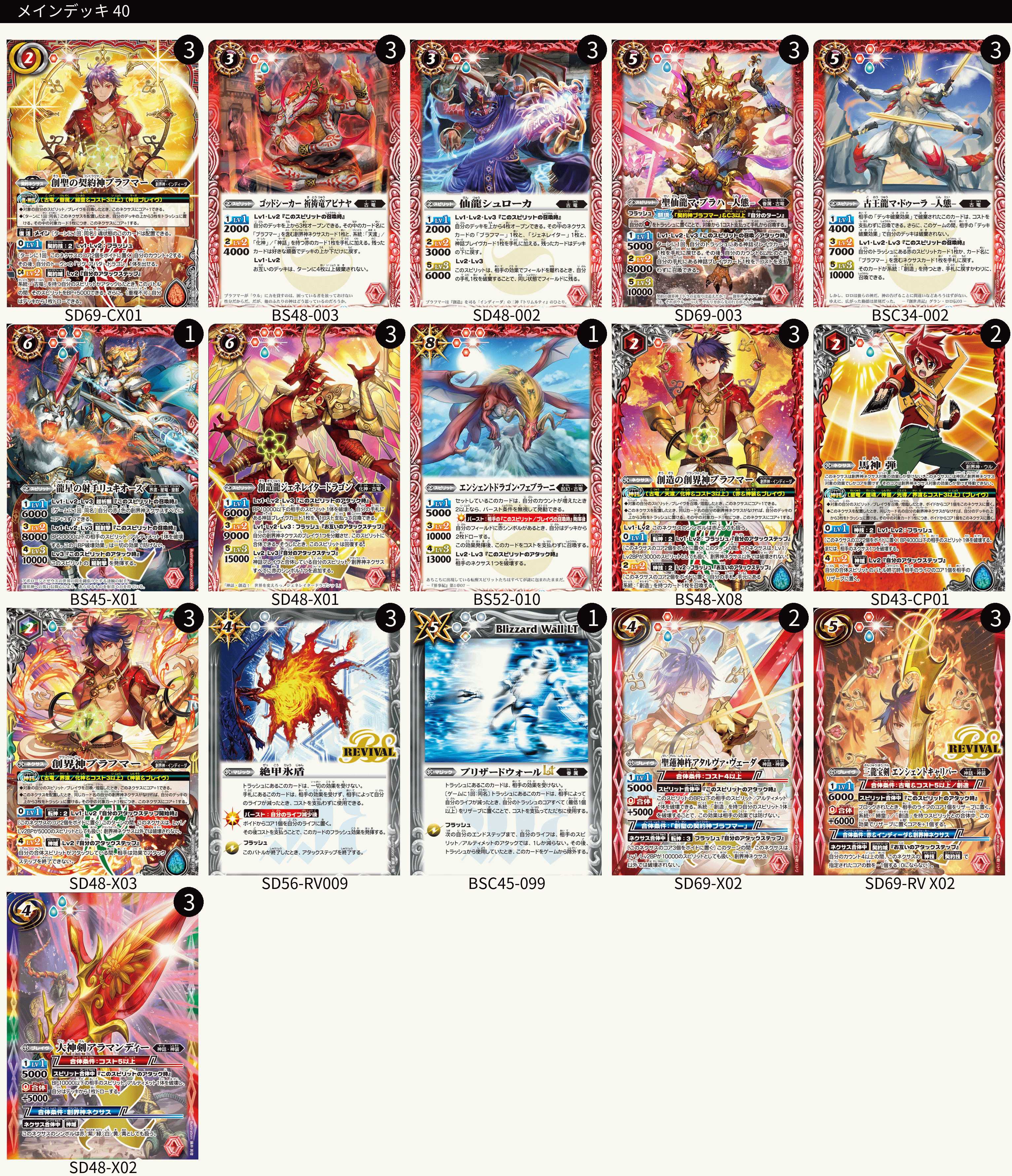 バトスピ/古竜ブラフマーデッキ/40枚＋20枚/アレックス/バトル