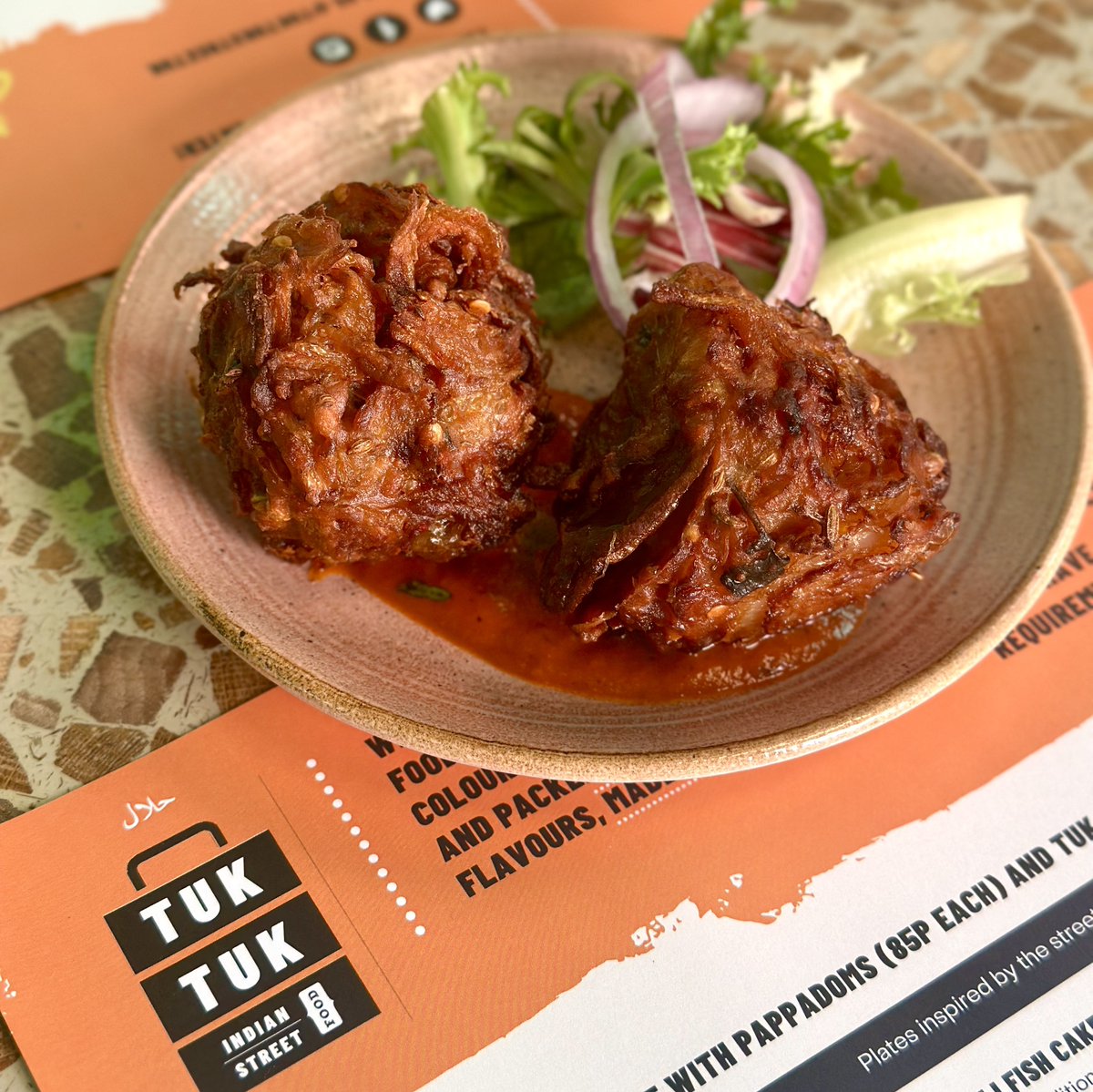 Beetroot Bhaji 

These delicious vegan beetroot bhaji’s are a great snack or starter for your visit 🧡