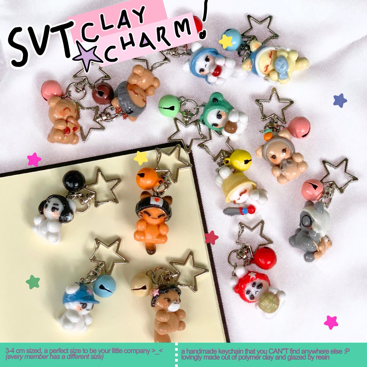 by8poppins's tweet photo. [rts &amp; like are very appreciated]

seventeen clay charm keychain ⋆.ᐟ
by 8poppins 

a handmade keychain made with loooove:p 

⏳pre-order : 9 - 12 jan 2025
idr 56k/pcs (dp 30k) 

order: 🔗 https://t.co/ngVB6TFpIQ 

(catalogue below ↴) https://t.co/AeQ8UM2Ddd