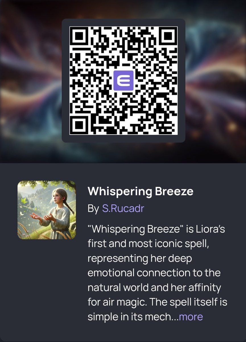 One #EnjinBeam ends, another drops.
This is Whispering Breeze, Liora's iconic spell. 

Claim: nft.io/beam/claim/b88…
$ENJ #Enjin #NFT