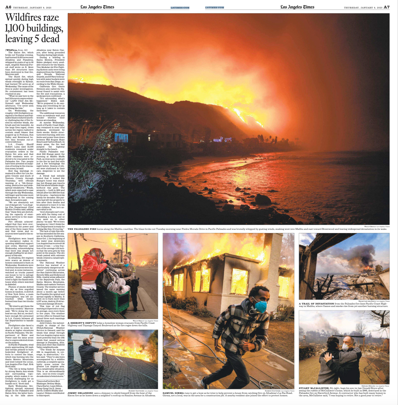 L.A. Times Photos on X: &ldquo;5 dead, more than 2,000 structures burned 