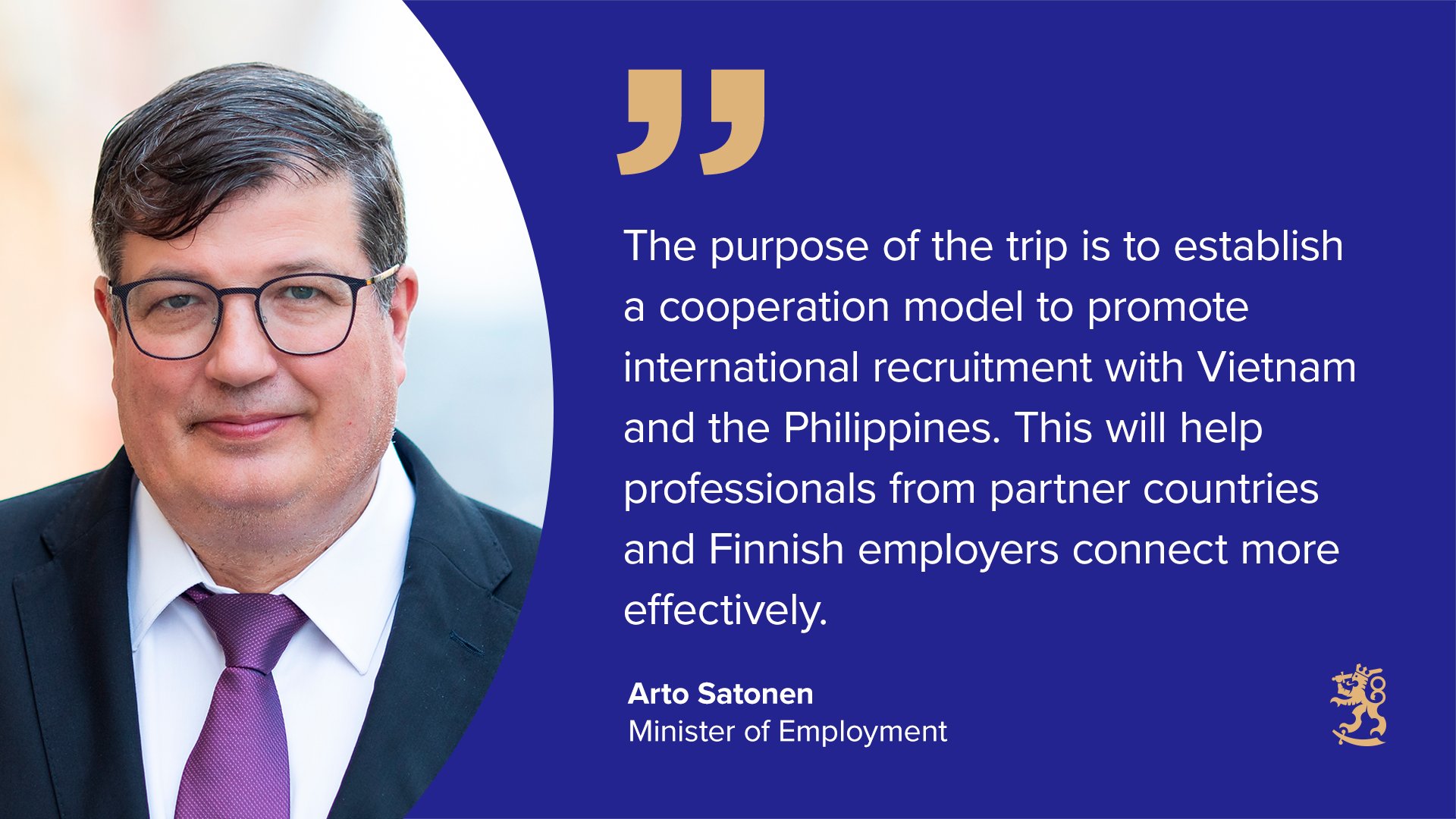 TEM on X: &ldquo;Minister of Employment Satonen to visit Vietnam and the 