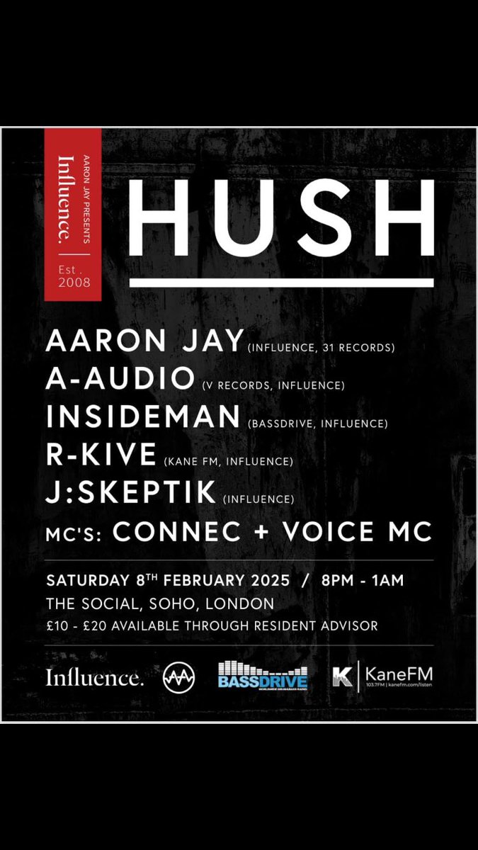 Super excited to be in the line up for the first Influence Records night at The Social SoHo on Sat 8th Feb. Tickets on sale now…

ra.co/events/2077063