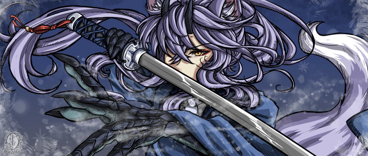 CreatorArca's tweet photo. Finished a nearly 2 year old wip and I have to say, its worth it 
#Digitalart #artwork #art #kitsune #dragons #Hybreed #katana #finishedwip https://t.co/w3dqLmHwSk