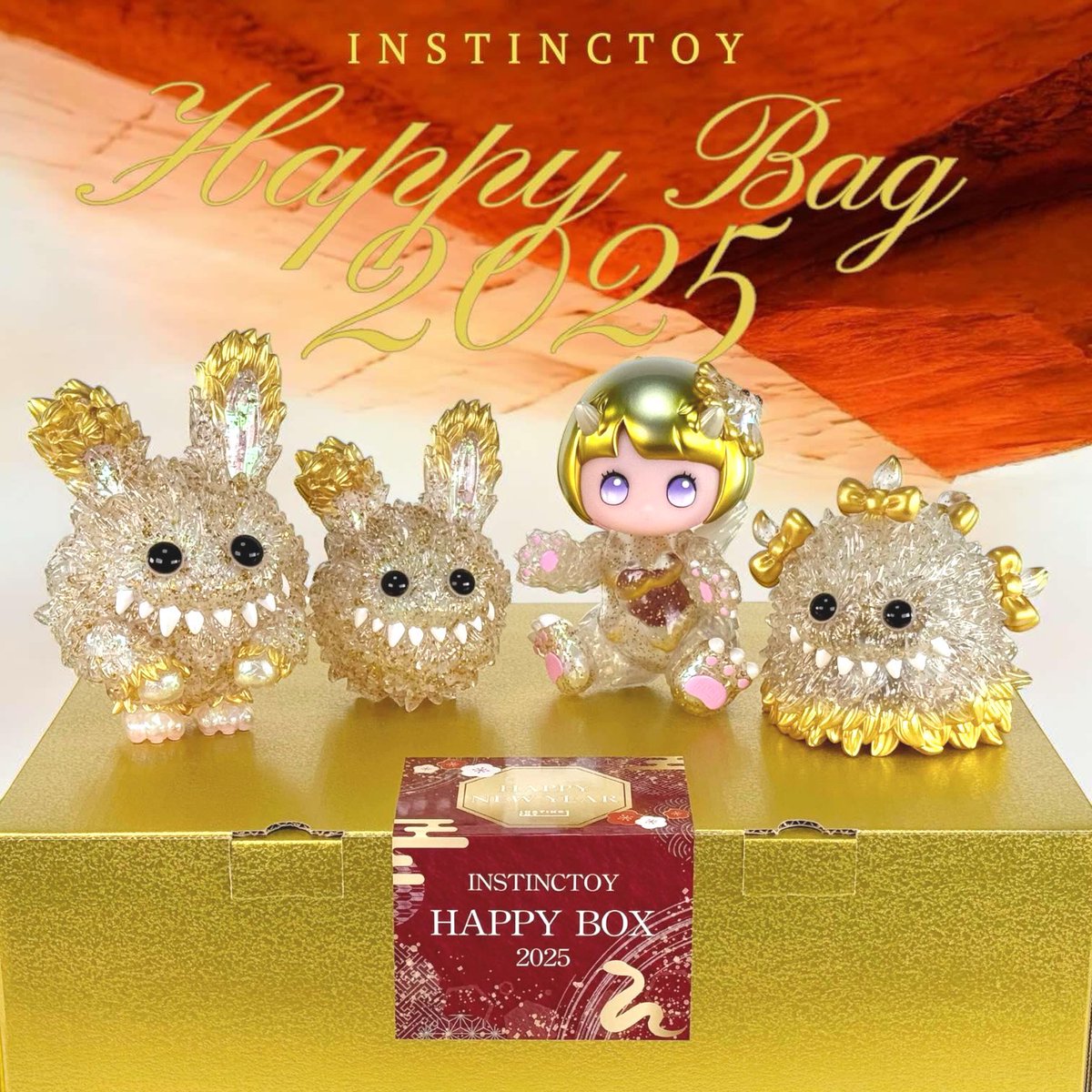INSTINCTOY HAPPY BOX 2025(4種set販売)を、明日より抽選販売応募受付を開始させて頂きます！

今年も選りすぐりの最新作をGOLDENカラーに仕上げ、99セット限定にて販売させて頂きます。

明日、2025年1月10日の夕方頃には受付を開始いたしますので、どうぞ皆様本年もよろしくお願いいたします。

We