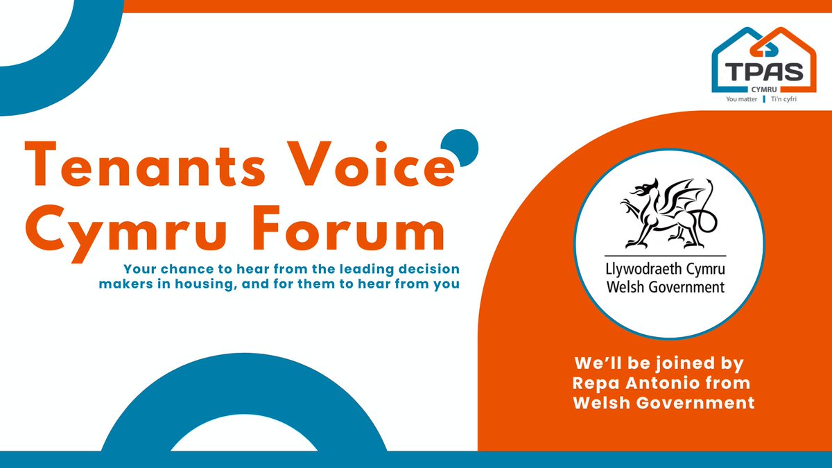 TPAS Cymru (@tpascymru) on Twitter photo Are you a tenant? This is your opportunity to have your voice heard.📣
Join us for our January #TenantVoiceCymruForum where we'll be looking at rent policy. We'll be joined by Repa Antonio from <a href="/WG_Communities/">Welsh Government Communities</a>, who is leading this important work.
Info ➡️bit.ly/40czoA9 Are you a tenant? This is your opportunity to have your voice heard.📣
Join us for our January #TenantVoiceCymruForum where we'll be looking at rent policy. We'll be joined by Repa Antonio from <a href="/WG_Communities/">Welsh Government Communities</a>, who is leading this important work.
Info ➡️bit.ly/40czoA9