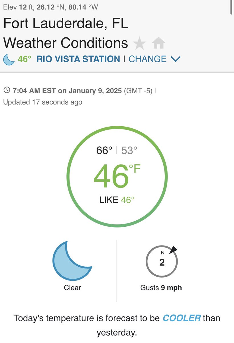 irriaudi's tweet image. Coldest day thus far in 2025⛄️ greetings from South FL!