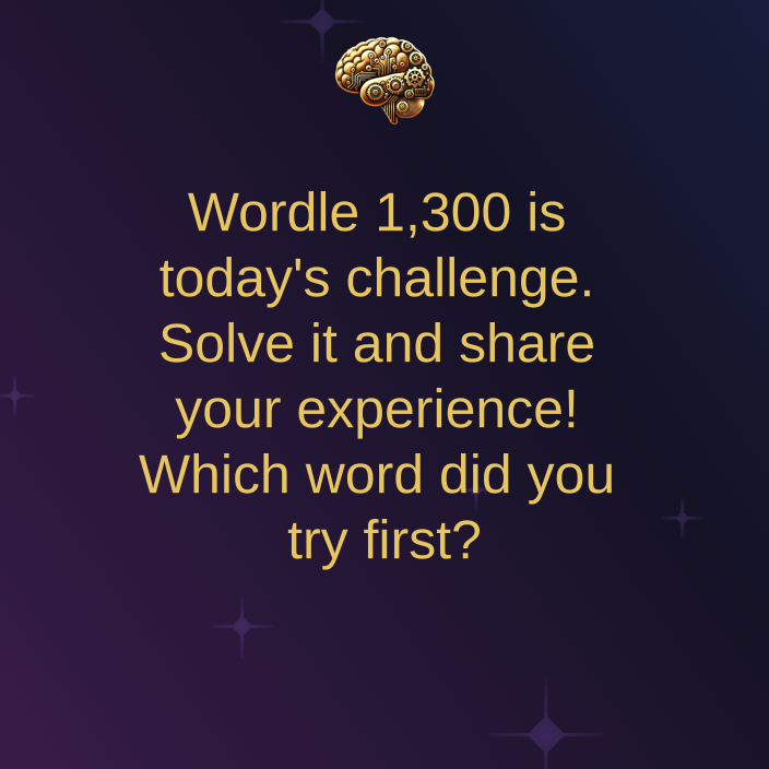 trivia_rush's tweet image. Test your linguistic skills! How fast can you solve the daily puzzle of Wordle 1,300? #Wordle #TriviaRush