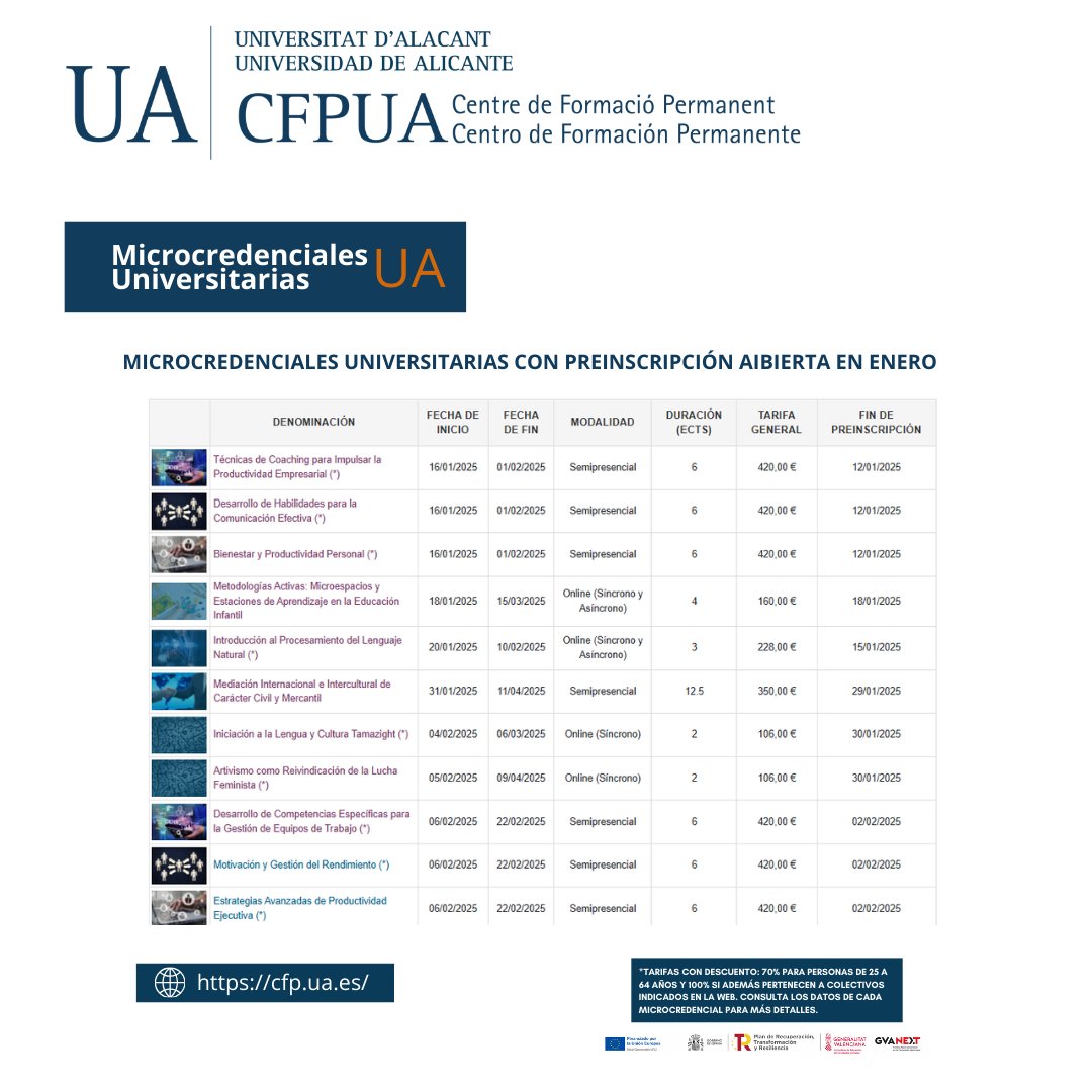 🎓 ¡Descubre las Microcredenciales Universitarias de la UA! 🌟

💡 ¿Estás buscando nuevas herramientas para crecer personal y profesionalmente? La @ua_universidad te ofrece microcredenciales innovadoras que te ayudarán a desarrollar habilidades clave en áreas actuales y
