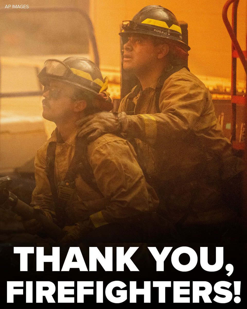 Thank you, firefighters! 💙 | Read the latest on the California fires: bit.ly/3WcWpl9