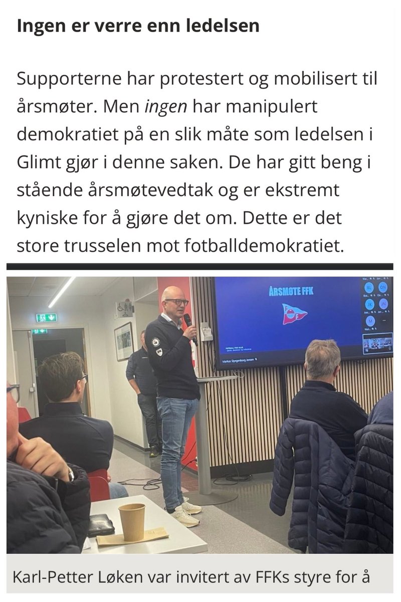 Men det er supporterne som er en trussel mot demokratiet?