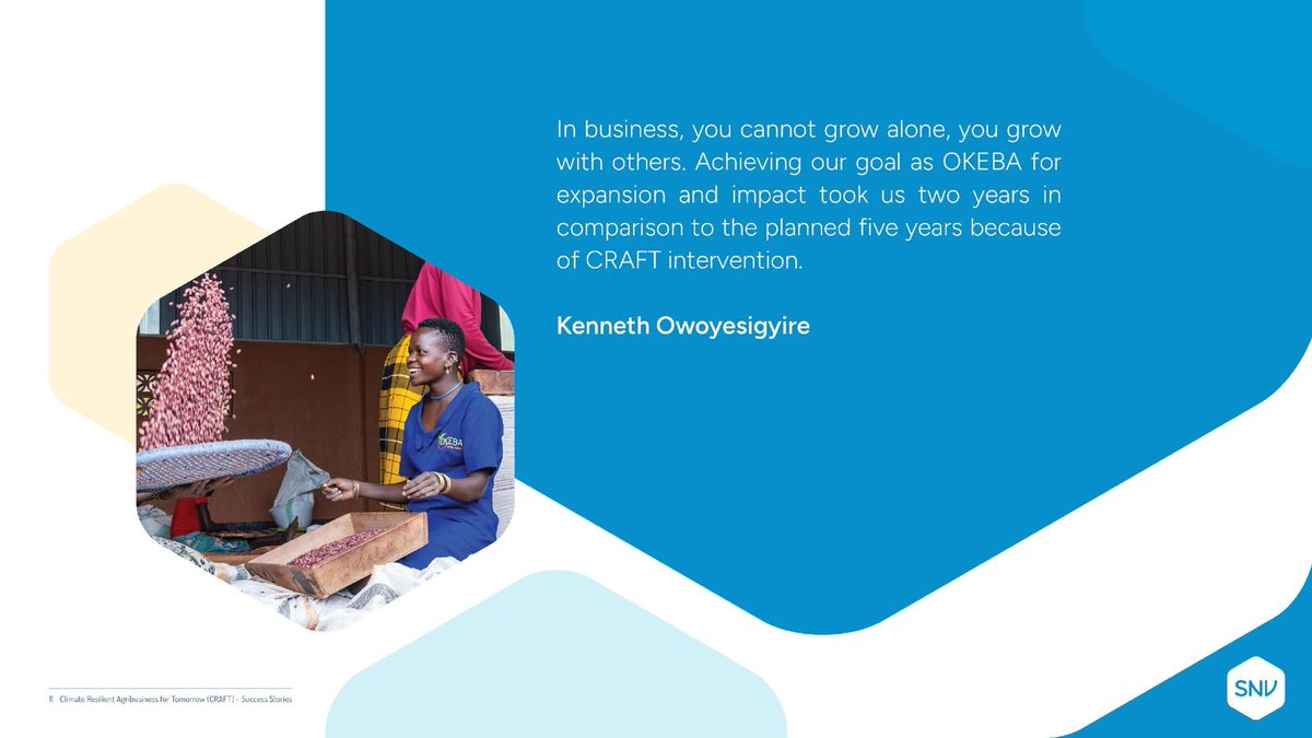 Farmers Voice: Kenneth Owoyesigyire, Okeba Limited 🇺🇬, opinion is Collaboration drives success! Through #ClimateSmartAgriculture, partnerships are building resilience and sustainability. 🌾

#CRAFTImpact #FarmersVoices #Impactthatmatters