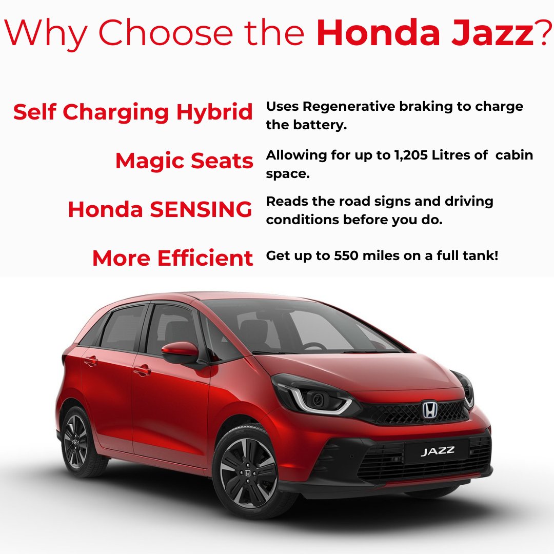 Why should you buy a Honda Jazz? From the Magic Seats to its' 550 mile tank, the Jazz is a small car with some mighty features💪

Find out more about the Jazz by heading to: ecs.page.link/giCWR 

#honda #jazz #hondajazz #newcar
