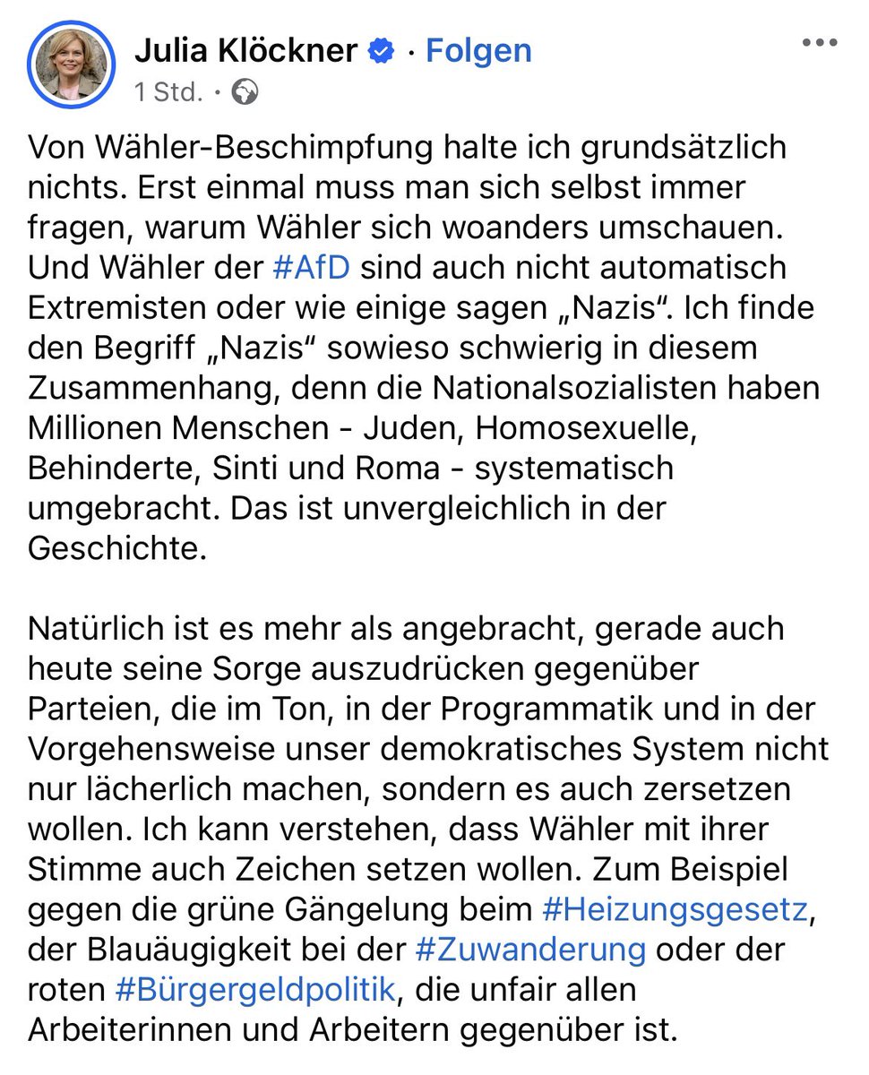 ABGegenHetze's tweet photo. Julia Klöckner, #CDU, 9.1.25.
Screenshots: Facebook https://t.co/GC4sn20vmq