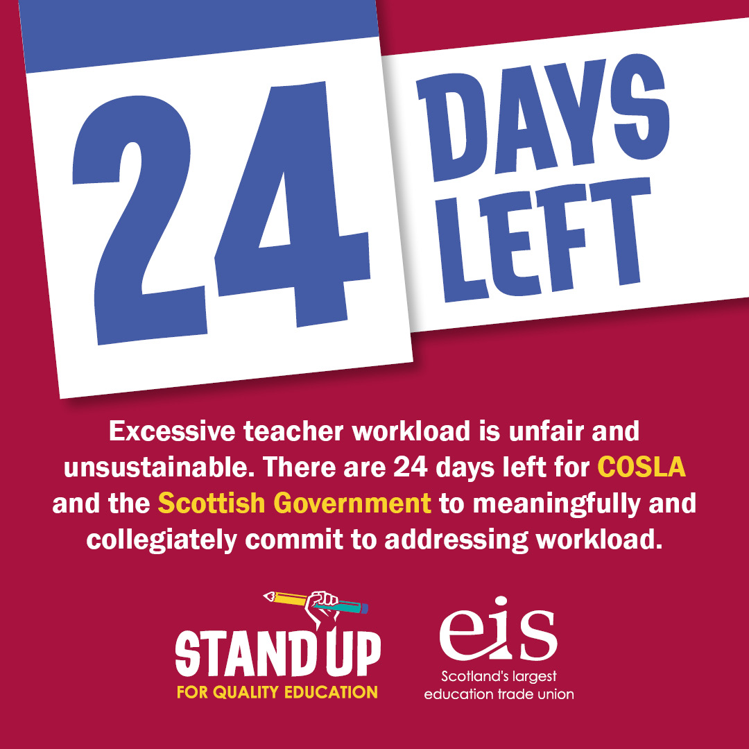 Over the next few weeks, the EIS will be explaining how important the issue of class contact time is for both teachers and pupils.

eis.org.uk/latest-news/cl…