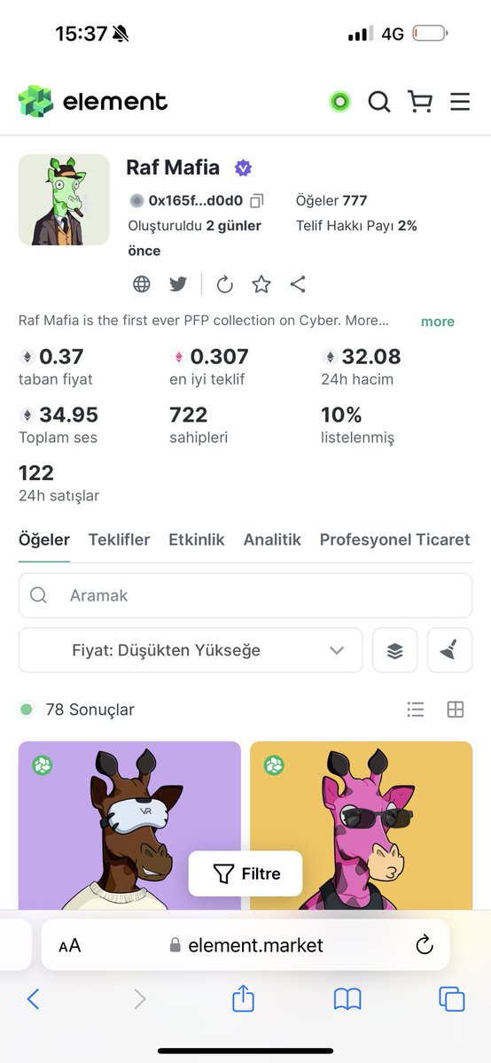 Floor tekrar 0.37 $ETH oldu

0.23 lerden satanları vallahi anlamıyorum şaka gibiler

Neyse..

Süper bir topluluk oluştu

Malınıza sahip çıkın <a href="/BuildOnCyber/">Cyber</a> post attığında raid yapın, mala değer verdiğinizi gösterin, diğer founderlere shilleyin

Bu 3 eth üstünde görsem şaşırmam,