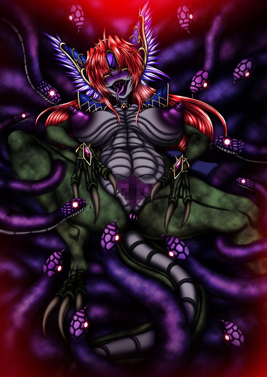 ようやっと巳年絵ができましたのでpixivに投降。
巳年って事で巷にはラミアさんが溢れているので、今回リースにはちょっと趣向を変えて蛇人間になって貰いました♪ 