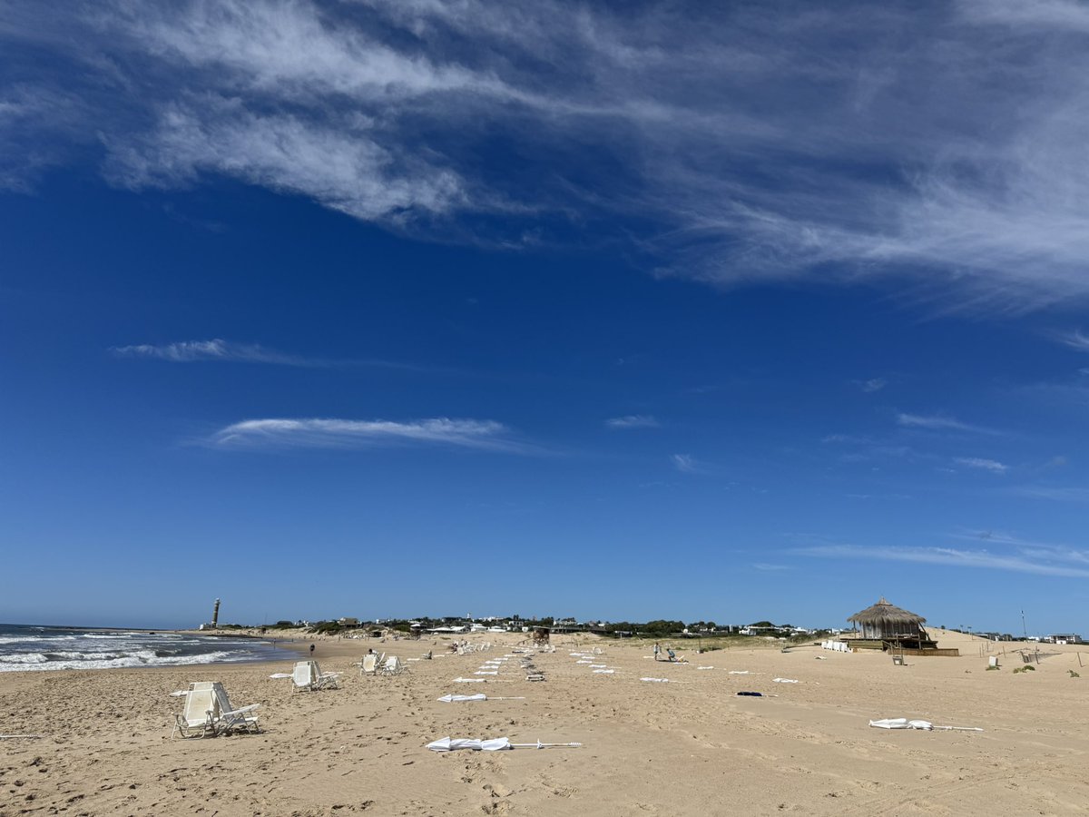 Consulto: ¿esto esta habilitado? La playa entera de José Ignacio tomada por sombrillas.  Sin gente.