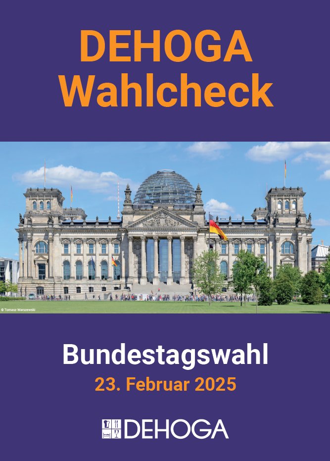 Die Lage ist ernst, die Herausforderungen sind gewaltig. Die Bundestagswahl am 23. Februar 2025 wird richtungsweisend für den Standort Deutschland. Ein „Weiter so“ darf es nicht geben. Bei dem DEHOGA Wahlcheck erwarten konkrete Antworten .
 dehoga-bundesverband.de/bundestagswahl…