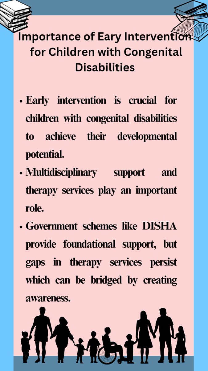 Early intervention focuses on quality of life and independence for children with Congenital Disabilities.
.
Content credits: <a href="/me_herald/">meher</a>
Design credits: Khushi Panchal 
.
#EnableEducation #disability #childrenwithdisabilities #congenitaldisability #support #intervention #schemes