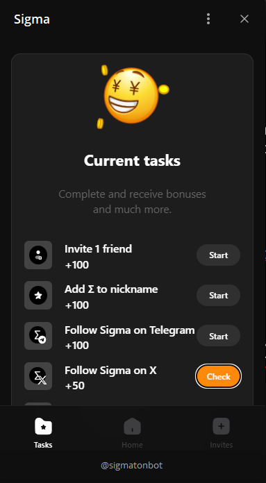 SecretoDefi's tweet photo. ¿Habéis sido unos usuarios activos en la red de Ton? 🤔

Si habéis estado siguiendo algunos de los posts que hice sobre la narrativa Tap2Earn seguramente habrás calificado para este Airdrop 😏

Airdrop totalmente GRATIS ‼️

En función de tu actividad y tus holds (al conectar la wallet) tendrás más o menos allocation de tokens $SIGMA 🪂

Puedes comprobarlo aquí mismo:

🔗  https://t.co/zyBxb49Ni7

Por aquí 1936 tokens 🔥

Si queréis acumular más tokens ya sabéis que podéis ir completando las diferentes tareas offchain

¡Eso es todo de momento!

Expectativas bajas cómo siempre 😉
