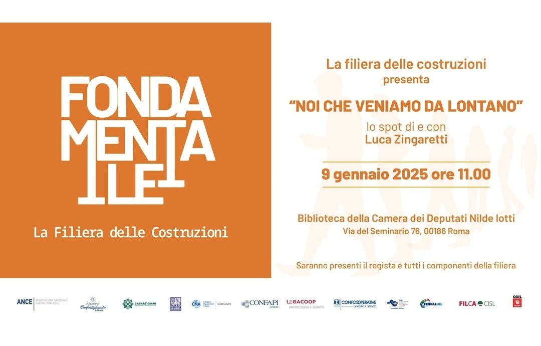 Biblioteca della Camera - Il SG agg. Ottavio De Luca a presentazione spot di "Fondamentale", la filiera delle costruzioni: "Con questa campagna di #comunicazione dimostriamo gioco di squadra e senso di responsabilità. #Bilateralità esempio forte e virtuoso di #partecipazione".