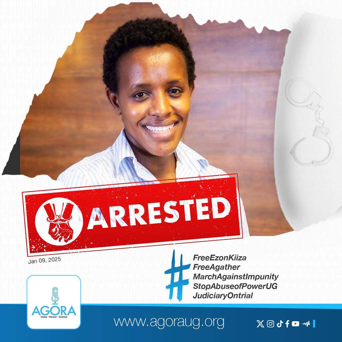 SirDanMagic1's tweet photo. #FreeAgather.
#FreeEronKiiza.
#MarchAgainstImpunity.
#StopAbuseofPowerUG
#JudiciaryOnTrial.
#StopTrialofCiviliansinCourtMartial. https://t.co/XWBJdjv4kD