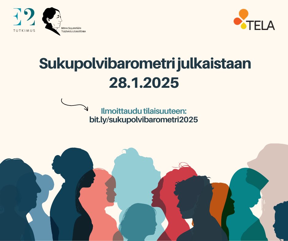 📢 Tervetuloa Sukupolvibarometrin julkistustilaisuuteen 28.1.2025! 

Barometri tarkastelee suomalaisten asennoitumista sukupolvien yhteistyöhön, ikääntymiseen ja hoivavastuuseen. Mukana ovat sekä nuorten, keski-ikäisten että eläkeikäisten näkemykset.  

Ilmoittaudu mukaan 👇
