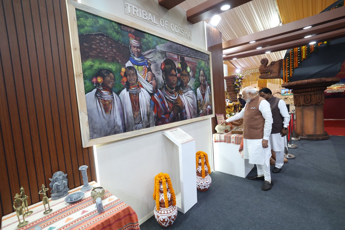 narendramodi's tweet photo. The exhibition at the Pravasi Bharatiya Divas 2025 programme featured different aspects of India’s history, heritage, cultural connect and more… https://t.co/MTxZ3HIpSv