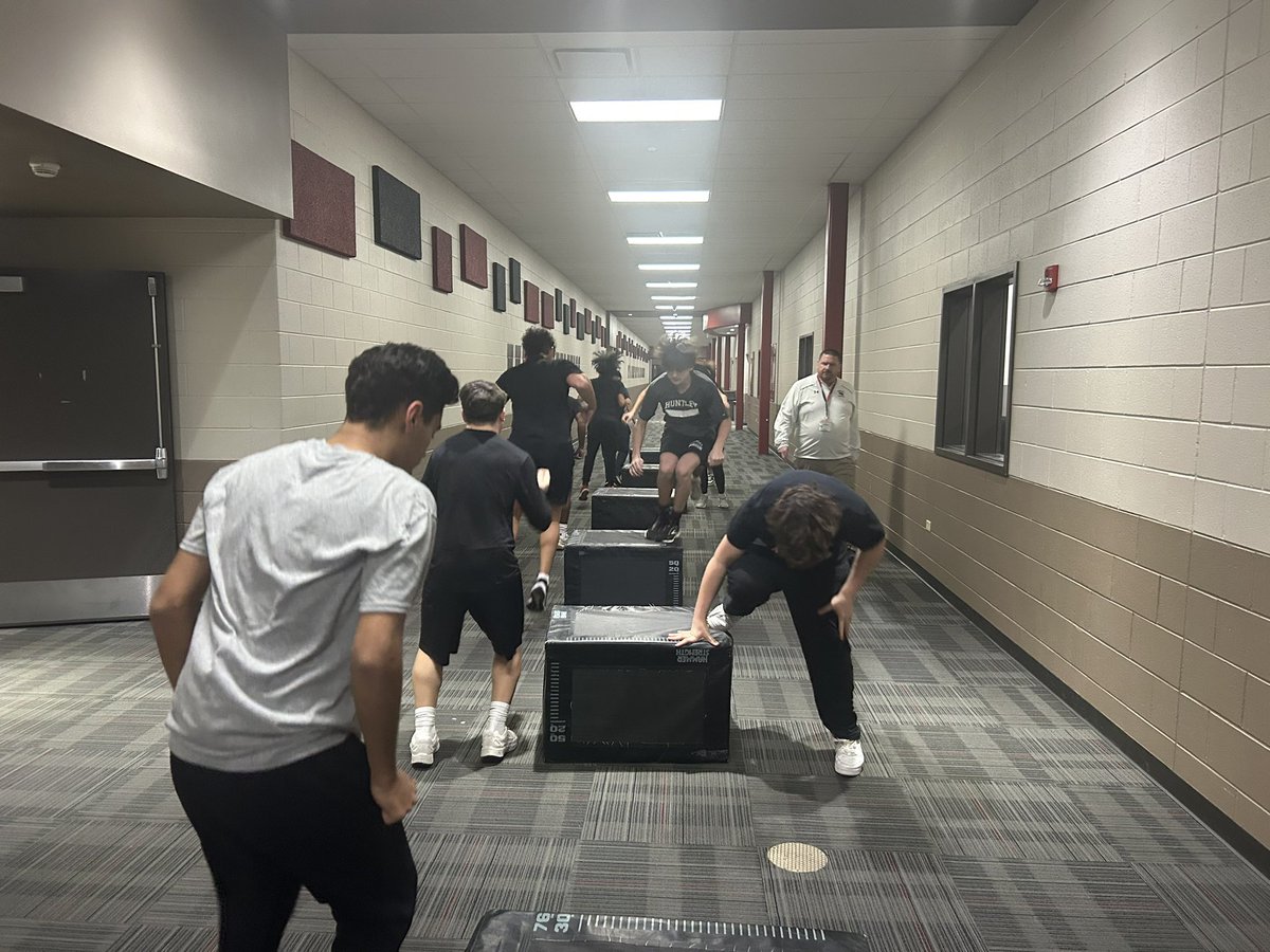 Day 1 of Off-Season Morning Workouts. Right at 100 dudes getting after it for the next 5 months…