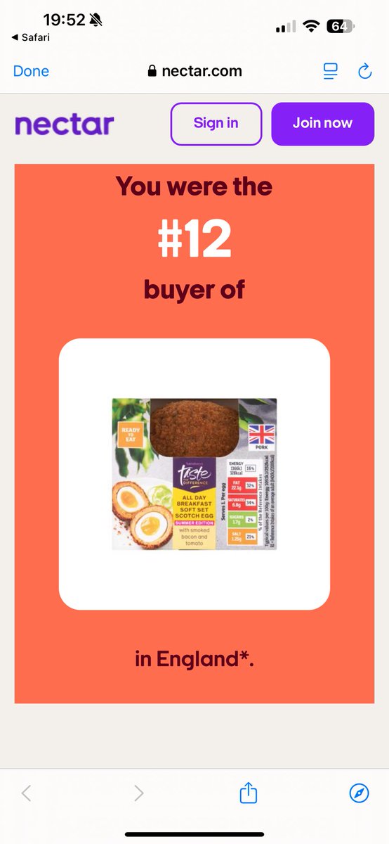 Well <a href="/sainsburys/">Sainsbury's</a> I received my 'What's your 2024 basket....." email yesterday &amp; I'm No. 12 for buying the amazing scotch eggs IN THE COUNTRY! 😮Surely I win a prize!? #DontAskDontGet 😁😁🥚