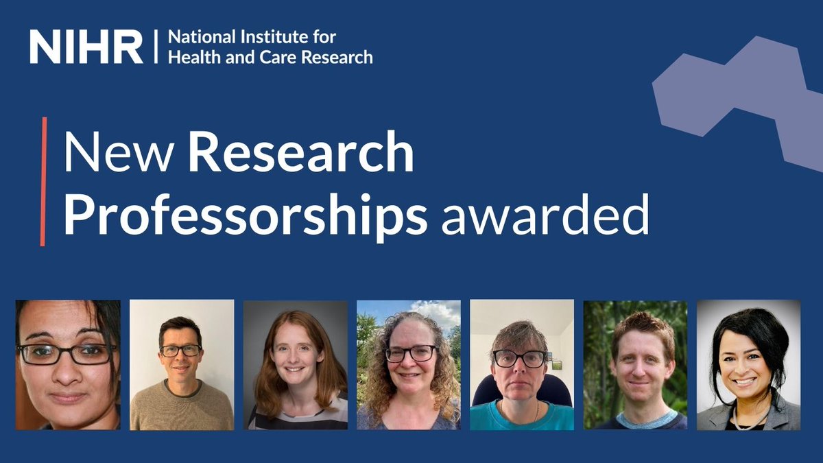 We're delighted to announce the 7 research leaders who have been awarded the prestigious NIHR Research Professorship award. The outstanding researchers will undertake research that aims to make a positive impact on people and communities.

Read more about the awardees and their