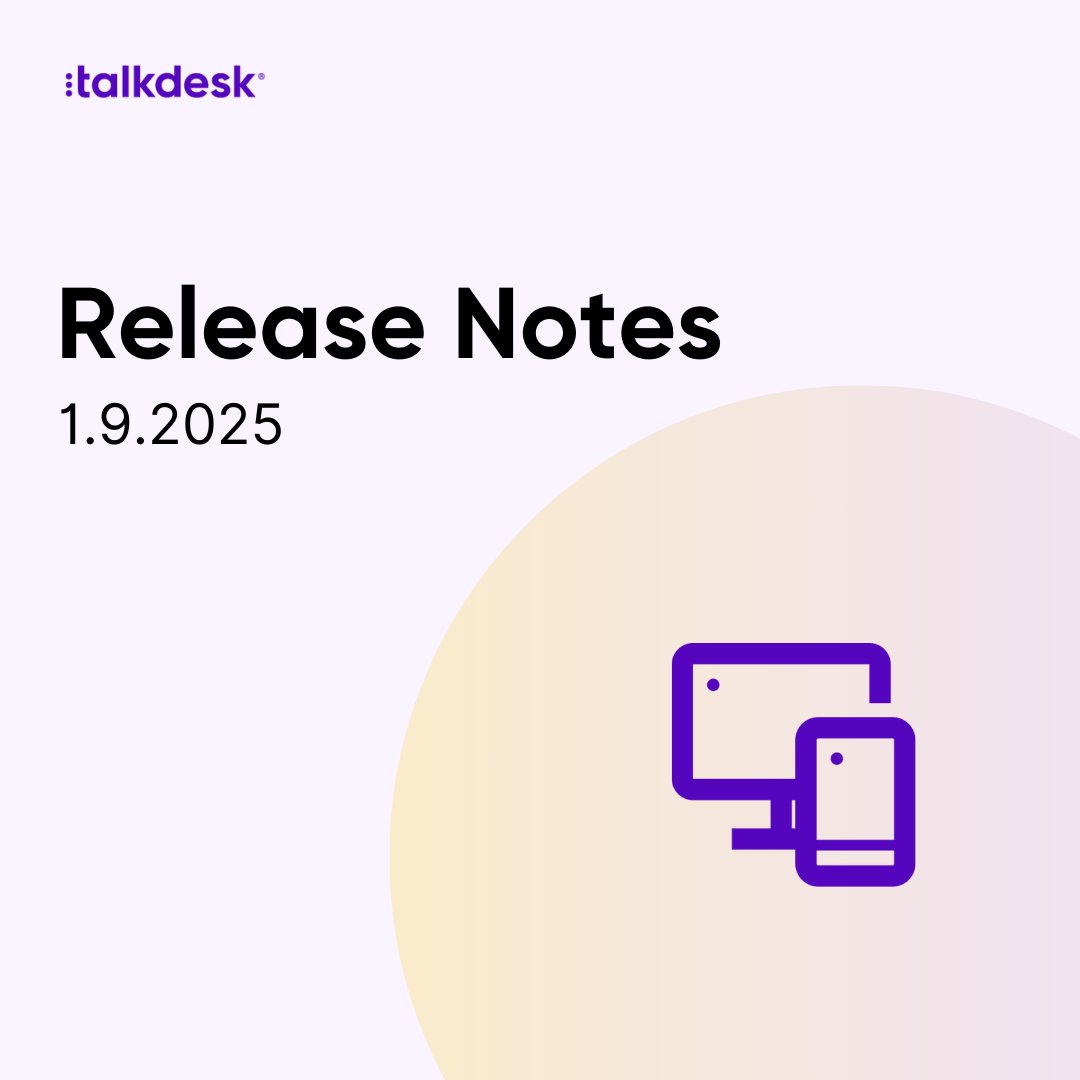 Talkdesk's tweet image. Our most recent release notes are packed with updates, launches, and releases!

👇 Check it out by clicking the link below:

support.talkdesk.com/hc/en-us/secti…

#ReleaseNotes #Talkdesk #Updates #Fixes #Release #ProductLaunch #Engineers #Builders #IT #CCaaS #ContactCenter #Software #SaaS