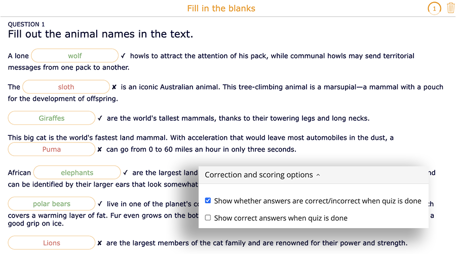ibookwidgets's tweet image. 💡It&apos;s teacher tip time!💡
By only enabling the &quot;Show whether answers are correct/incorrect when quiz is done&quot; option, students see what they have right and wrong, but they don&apos;t get the correction yet.
#TeacherToolTip #Bookwidgets