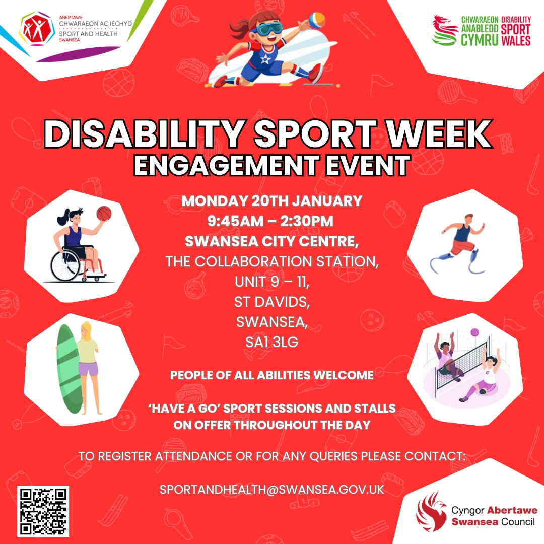 Everyone Welcome ⬇️⬇️
@DisabilitySportWales <a href="/SwanseaCouncil/">Swansea Council</a>