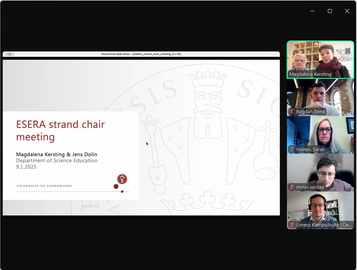 ESERA Strand Chair meeting—great to connect virtually and ready to share this exciting responsibility!  <a href="/ESERA_org/">ESERA</a>  #ESERA2025 #Copenhagen